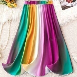SHEIN SILKY OMBRE SKIRT SZ 1X